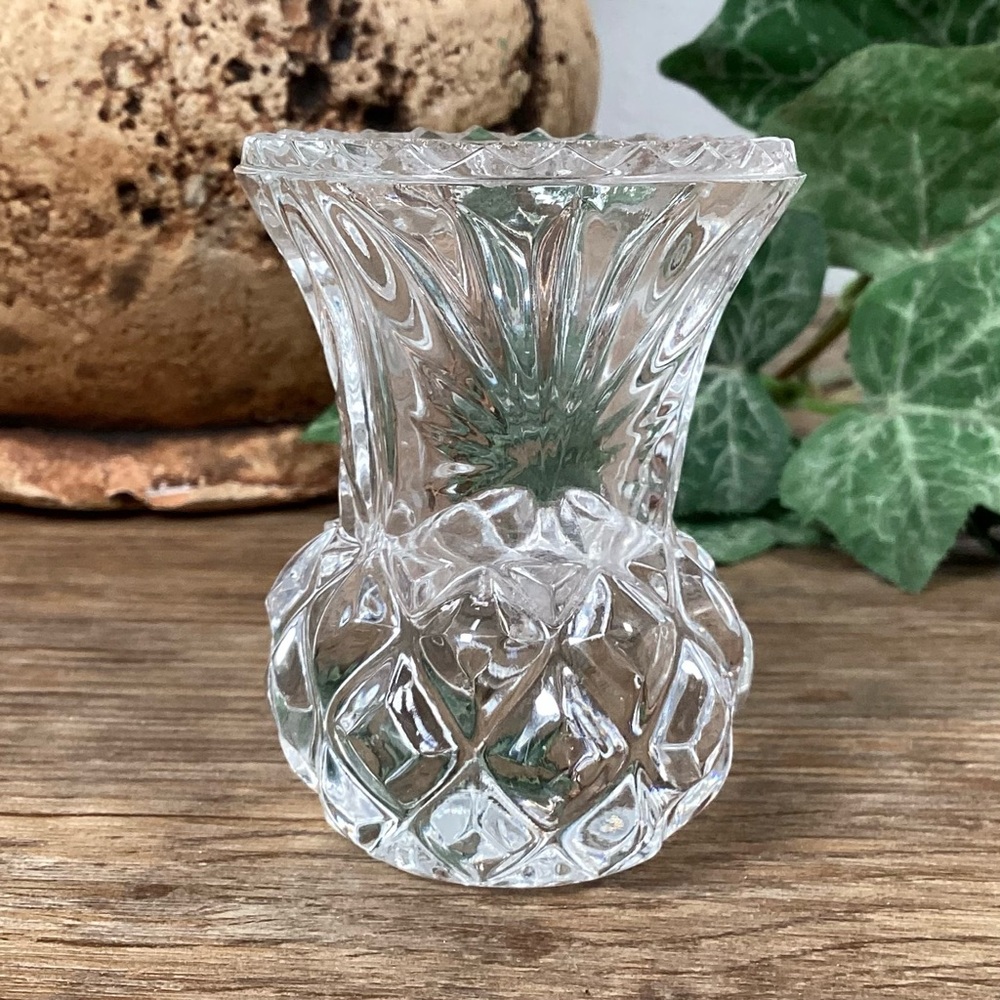 Princess House Lead Crystal 2.5" Bud Vase Or Toothpick Holder Royal Highlights